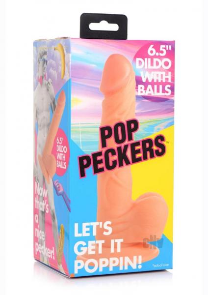 CNVEF-EXR-AG766-LHT6139cdbb977d1 Pop Peckers Dildo W/balls 6.5 Light - Image 1