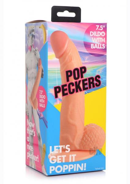 CNVEF-EXR-AG767-LHT6139cdbc98b46 Pop Peckers Dildo W/balls 7.5 Light - Image 1