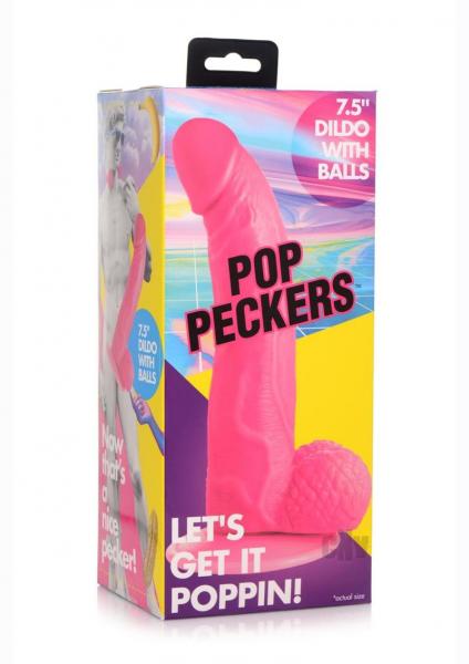 CNVEF-EXR-AG767-PNK6139cdbd77bb3 Pop Peckers Dildo W/balls 7.5 Pink - Image 1