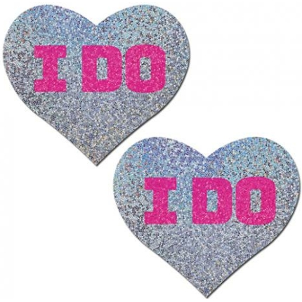 Pastease Bridal I Do Hearts Pasties Silver O/S