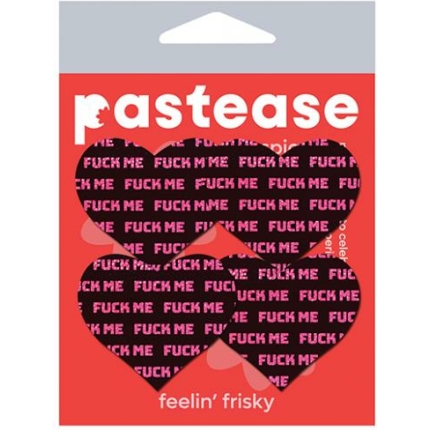 Pastease Petites Fuck Me Hearts - Black/pink O/s