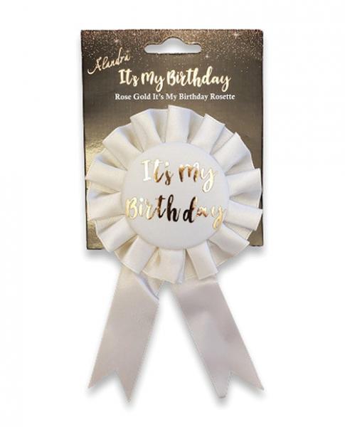 CNVELD-8607-ITSBUTTON6197840813539 It's My Birthday Badge - Rose Gold - Image 1