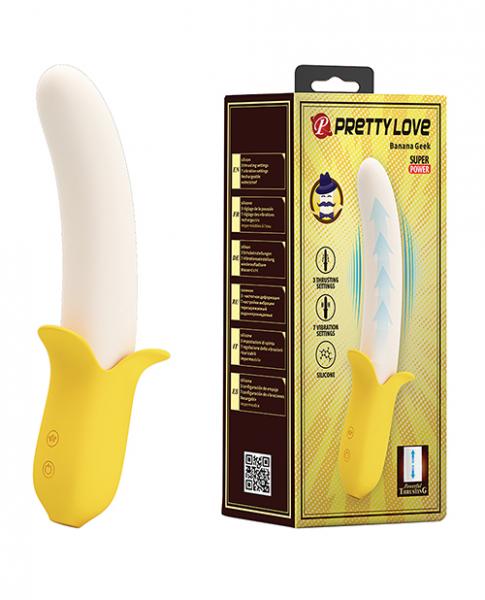 CNVELD-BI-01495764b11cfc660f8 Pretty Love Banana Geek Thrusting Vibrator - Yellow - Image 1