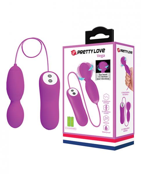 CNVELD-BI-014963643924713e81a Pretty Love Vega Rotating Head Mini Wand - Fuchsia - Image 1