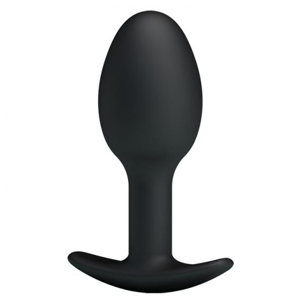 CNVELD-BI-040033_21525100334 Pretty Love 3.34 inches Silicone Anal Plug with Ball Black - Image 1