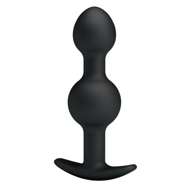 CNVELD-BI-040034_21525099710 Pretty Love 4.05 inches Silicone Anal Plug with Ball Black - Image 1