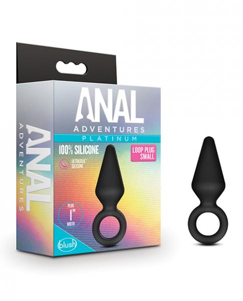 CNVELD-BL10785609cf8ee50db7 Blush Anal Adventures Platinum Silicone Loop Plug - Small Black - Image 1