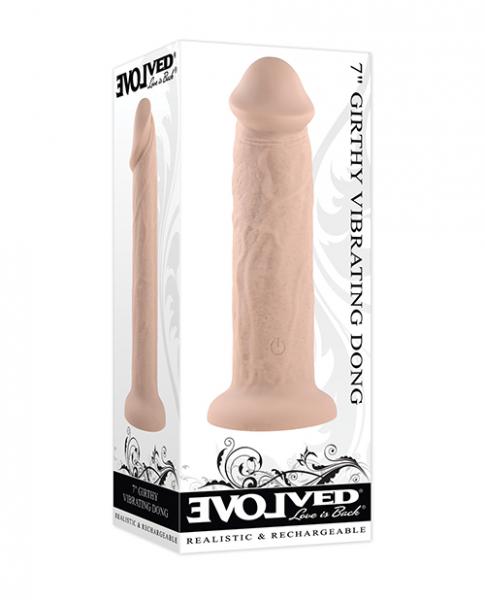 CNVELD-EN-RD-273463de3af82583a Evolved 7" Girthy Vibrating Dong - Light - Image 1