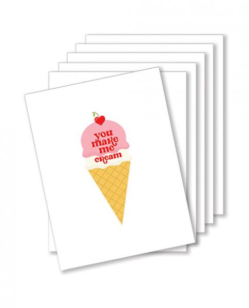 CNVELD-KK-NK-CREAM-663f9ea95d56ca You Make Me Cream Naughty Greeting Card - Pack Of 6 - Image 1