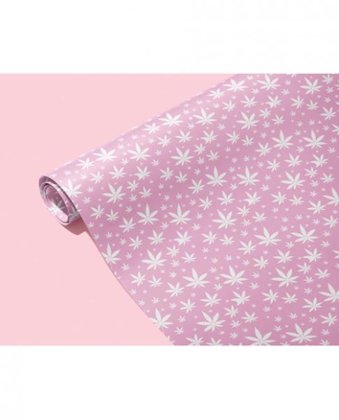 CNVELD-KK-WP-PINKLEAF64392484c2dc2 Pink Pot Leaf Wrapping Paper - Image 1