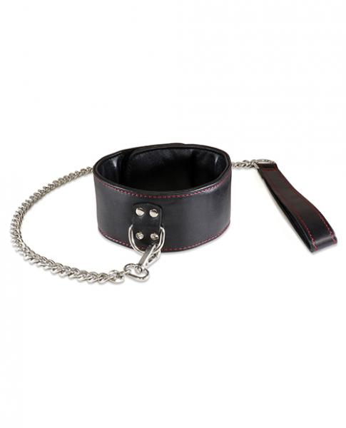 CNVELD-LTH65035decd81744763 Sultra Lambskin 2.5 inches Collar With 24 inches Chain Black - Image 1