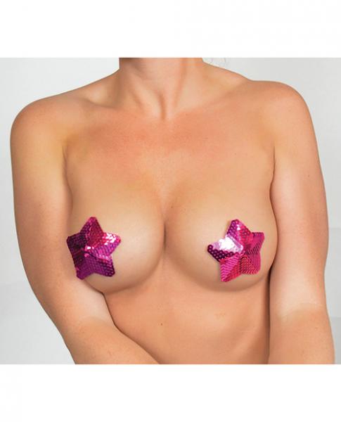 CNVELD-MC-P105FS637dfd7f0915f Minor Creations Sequin Star Pasties - Fuchsia - Image 1