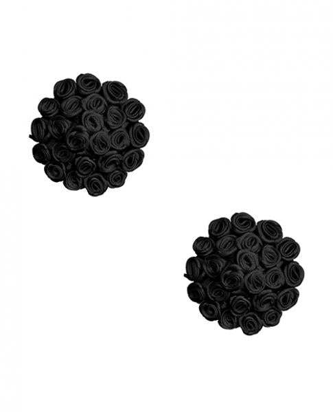 CNVELD-NN-BRO00660d457fd774ee Burlesque Nightfall Roses Reusable Silicone Nipztix - Black O/s - Image 1