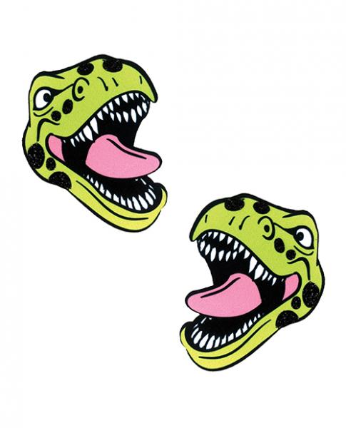 CNVELD-NN-FAREX6291f2fb037c8 Neva Nude Black Light Dinosaur Pasties - Green O/s - Image 1