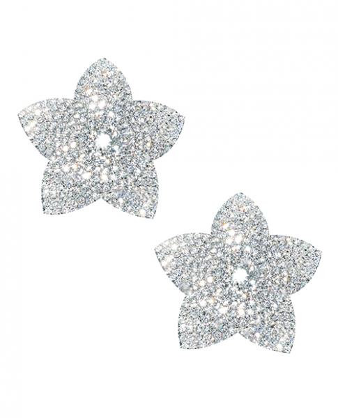 CNVELD-NN-FLO025625942ee24ebf Neva Nude Burstin Blooms Crystal Jewel Reusable Silicone Nipple Pasties - Clear O/s - Image 1