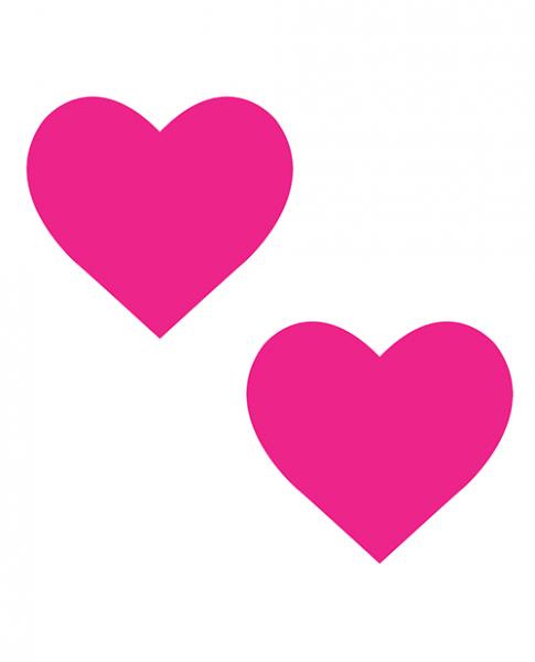 CNVELD-NN-HRPIHRT6362404529503 Neva Nude Temperature Reactive Heart Pasties - Neon Pink - Image 1