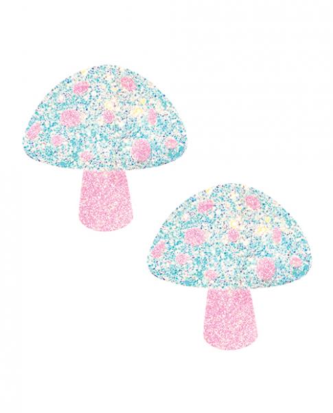 CNVELD-NN-PINSHR64e9cdb0e2a1b Neva Nude Black Light Glitter Shroom Pasties - Pink/white O/s - Image 1