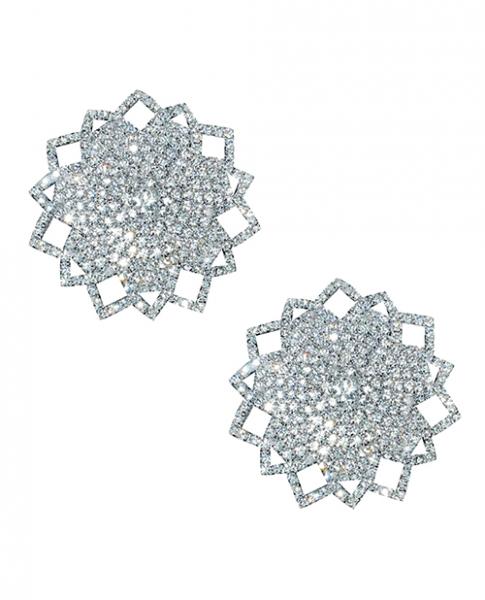 CNVELD-NN-SF023625942eef2b0a Neva Nude Ice Crystal Jewel Reusuable Silicone Nipple Pasties - Clear O/s - Image 1