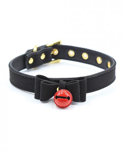 CNVELD-PLB75859628dfe8ca94be Plesur Cat Bell Bow Tie Collar - Black - Image 1
