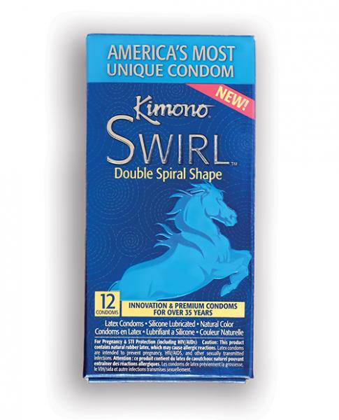 CNVELD-PM038-126544c54e1a960 Kimono Swirl Condom - Pack Of 12 - Image 1