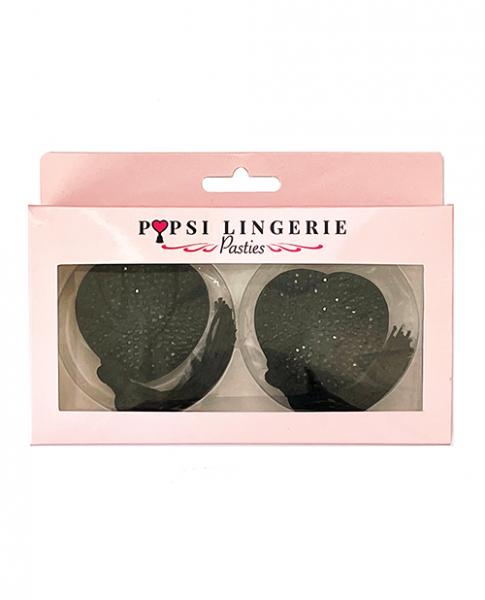 CNVELD-PP137-BK-OS63f5f60bb21cc Diamond Reusable Tassel Pasties - Black O/s - Image 1
