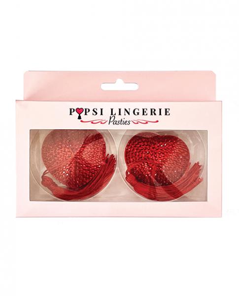 CNVELD-PP137-RD-OS63f5f60c9eda5 Diamond Reuseable Tassel Pasties - Red O/s - Image 1