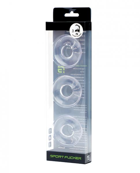 CNVELD-SF11369632449b8300eb Sport Fucker Chubby Cockring Pack Of 3 - Clear - Image 1