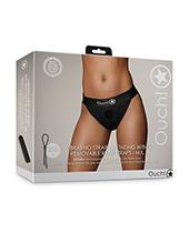 CNVELD-SHTOU830BLKML264941c0f2f15c Shots Ouch Vibrating Strap On Thong W/removable Rear Straps - Black M/l - Image 1