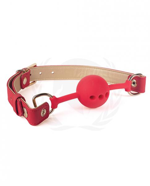 CNVELD-SPU-502RD5ef5c79ee43f1 Spartacus Silicone Ball Gag W/red Gold Pu Straps - 46 Mm - Image 1