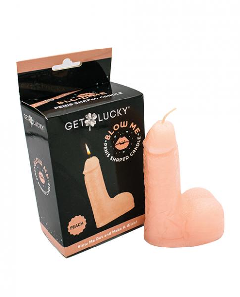 CNVELD-VD-GL4137623ee49859886 Get Lucky 5" Blow Me Penis Candle - Peach - Image 1