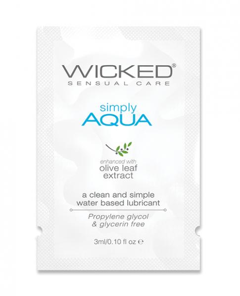 CNVELD-WS10085e5f8aba2ac32 Wicked Sensual Care Simply Aqua Water Based Lubricant - .1 Oz - Image 1