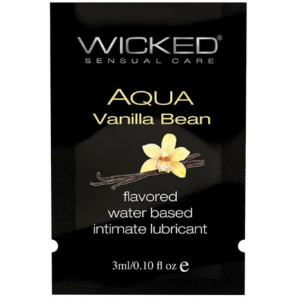 Wicked Aqua Water Based Lubricant Vanilla Bean .1oz