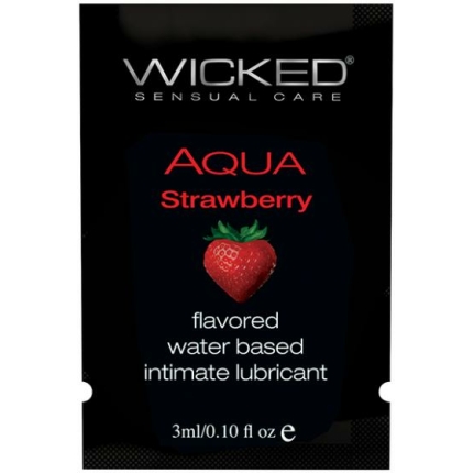 Wicked Aqua Water Based Lubricant Strawberry .1oz