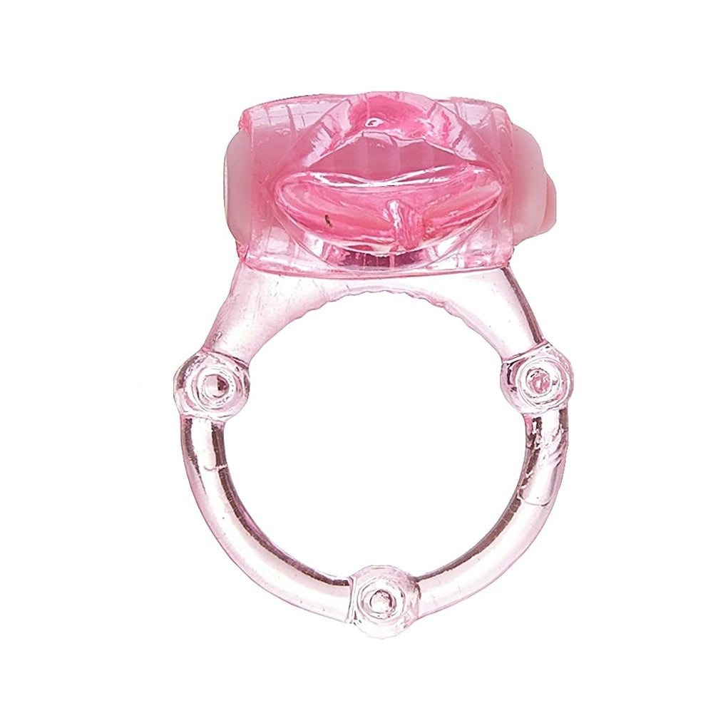 CNVNAL-34795_ad817c1e90d066606e9db870ec982996 Nubbie Tongue Magenta Pink Vibrating Cock Ring - Image 1