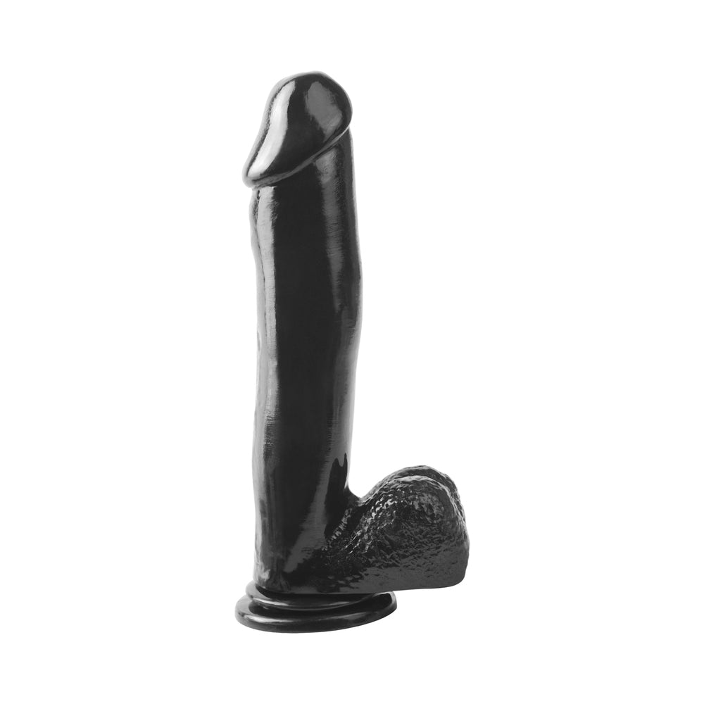 CNVNAL-38229_1_4952015e-0cec-44cb-973b-711eafdb8601 Basix Rubber 12 Inch Dong With Suction Cup Black - Image 1