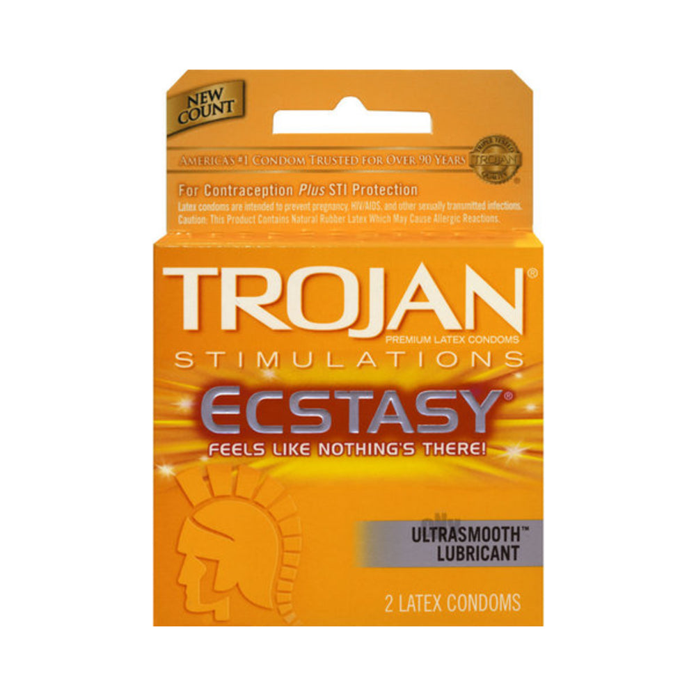CNVNAL-38750_1_a47cf8a5-5a57-403d-ad0a-5870b93a6e8c Trojan Ultra Ribbed Ecstasy Lubricated Condoms 2 Pack - Image 1