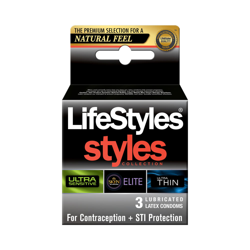CNVNAL-42797_1_30d4a9cc-4eb0-465a-998a-c578a20ba47a Lifestyles Styles Sensitive Collection Condoms 3 Pack - Image 1