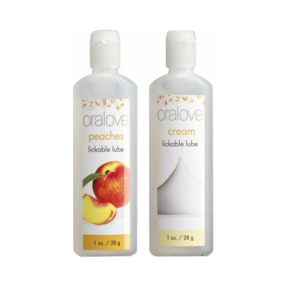 CNVNAL-45823_1 Oralove Delicious Duo Lickable Lubes Peaches and Cream - Image 1