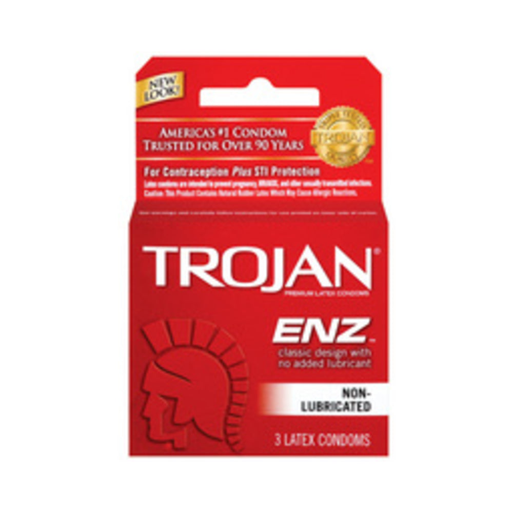 CNVNAL-5502_1_8e6f94d9-7fb3-43d1-92ac-da99a6d1b0e7 Trojan Enz Non-Lubricated Condoms - Box of 3 - Image 1
