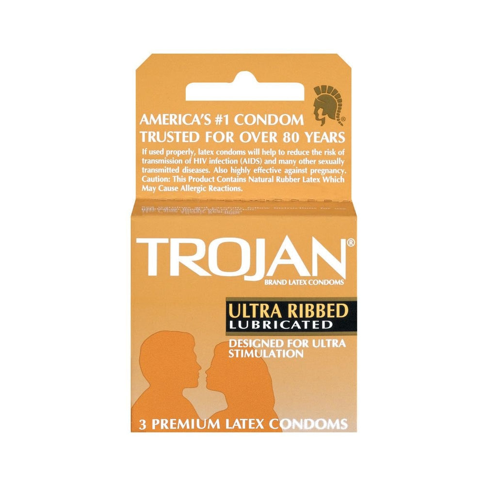 CNVNAL-5508_2_0f131266-e66c-4b36-b120-b09d7cc9a13a Trojan Ultra Ribbed Lubricated Condoms 3 Pack - Image 1