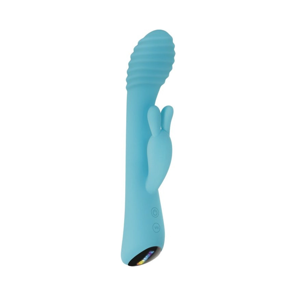 CNVNAL-66796_1_2d4b7e9c-46d6-48d8-920f-b0b78a75fdea Evolved Aqua Bunny 9 Shaft Function 9 Clit Stim Functions Rechargeable Silicone Waterproof Teal - Image 1