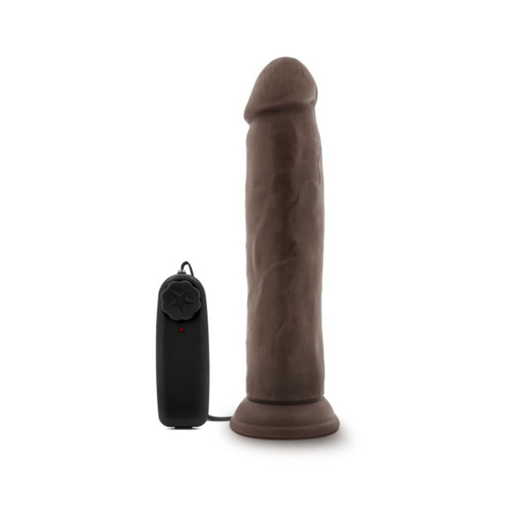 CNVNAL-67565_2 Dr. Skin - Dr. Throb - 9.5in Vibrating Realistic Cock With Suction Cup - Chocolate - Image 1