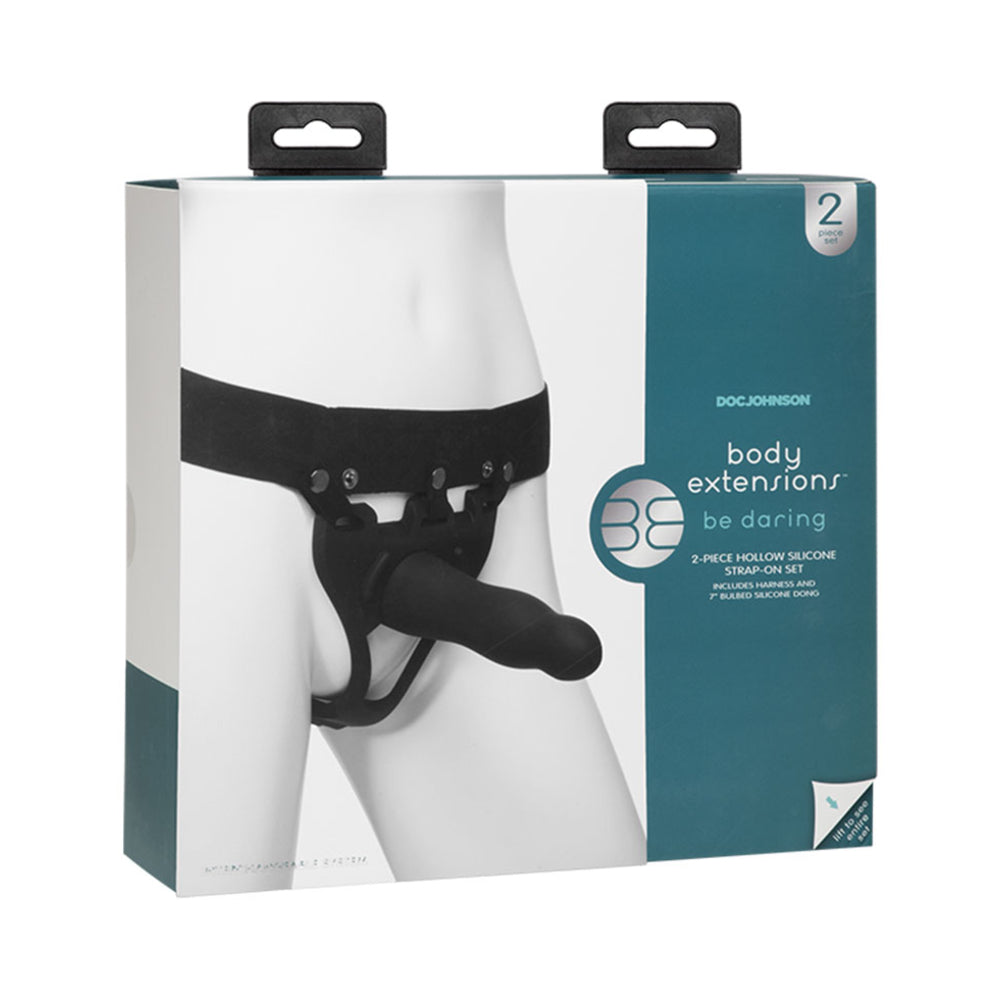 CNVNAL-67657_de57d9fe-751d-48fa-900d-90de651158ce Body Extensions Be Daring Hollow Slim Dong Strap On Set Black - Image 1