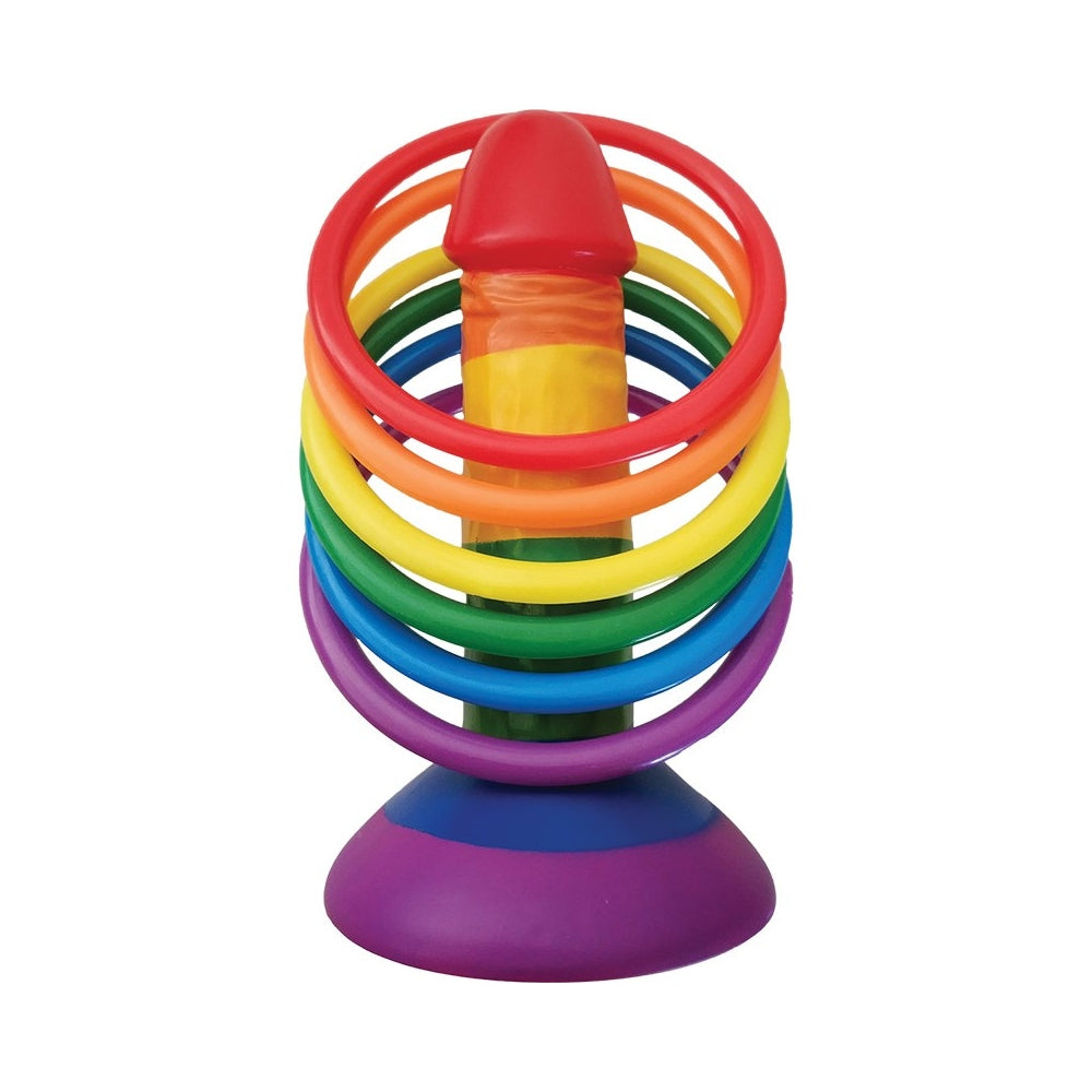 CNVNAL-70013_2_a55ff37c-fbf6-4810-9a5f-8d11daf1c828 Rainbow Pecker Party Ring Toss Game 6 Rings - Image 1