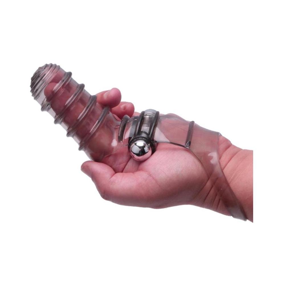 CNVNAL-70156_7a802681a04d73c07532209451c527d8 Vibrofinger Ribbed Finger Massager Smoke - Image 1
