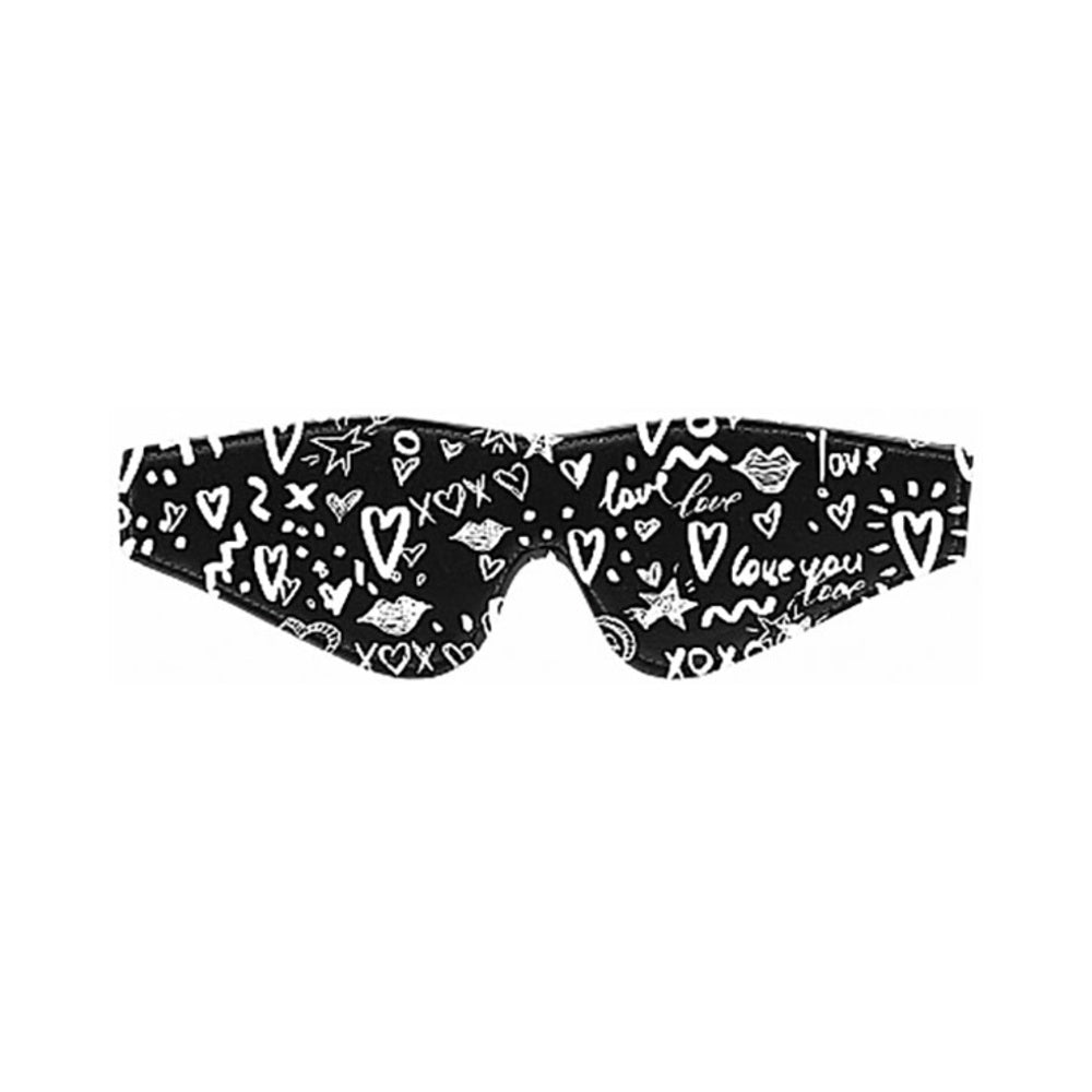 CNVNAL-70609_8d8914a234a677da4c8a8eda7b8cef91 Ouch! Printed Eye Mask - Love Street Art Fasion - Black - Image 1