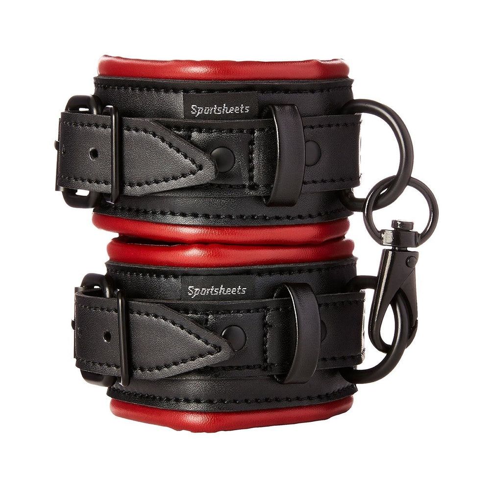 CNVNAL-70631_3_e10c46fc-a83f-4b2a-8452-974eaf80d1b7 Sportsheets Saffron Handcuffs Black Red - Image 1