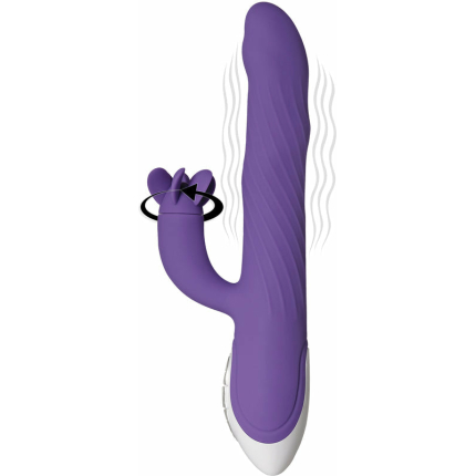 Evolved Tilt-o-whirl Dual Vibe With Spinning Clit Stimulator 8 Vibe Functions And 5 Wave Functions I