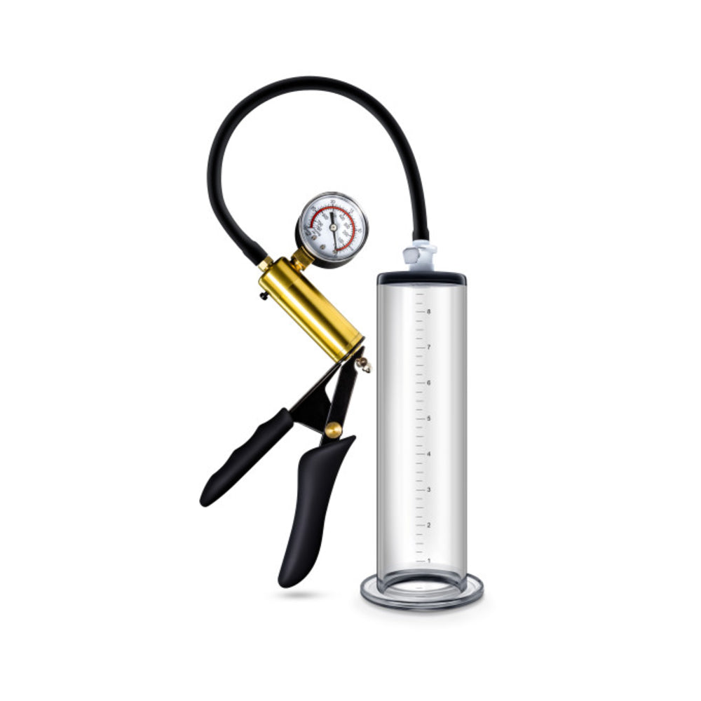 CNVNAL-70736_2_428a6c2b-2447-414d-8f79-7288b92c69c8 Performance - Vx6 Vacuum Penis Pump With Brass Pistol & Pressure Gauge - Clear - Image 1