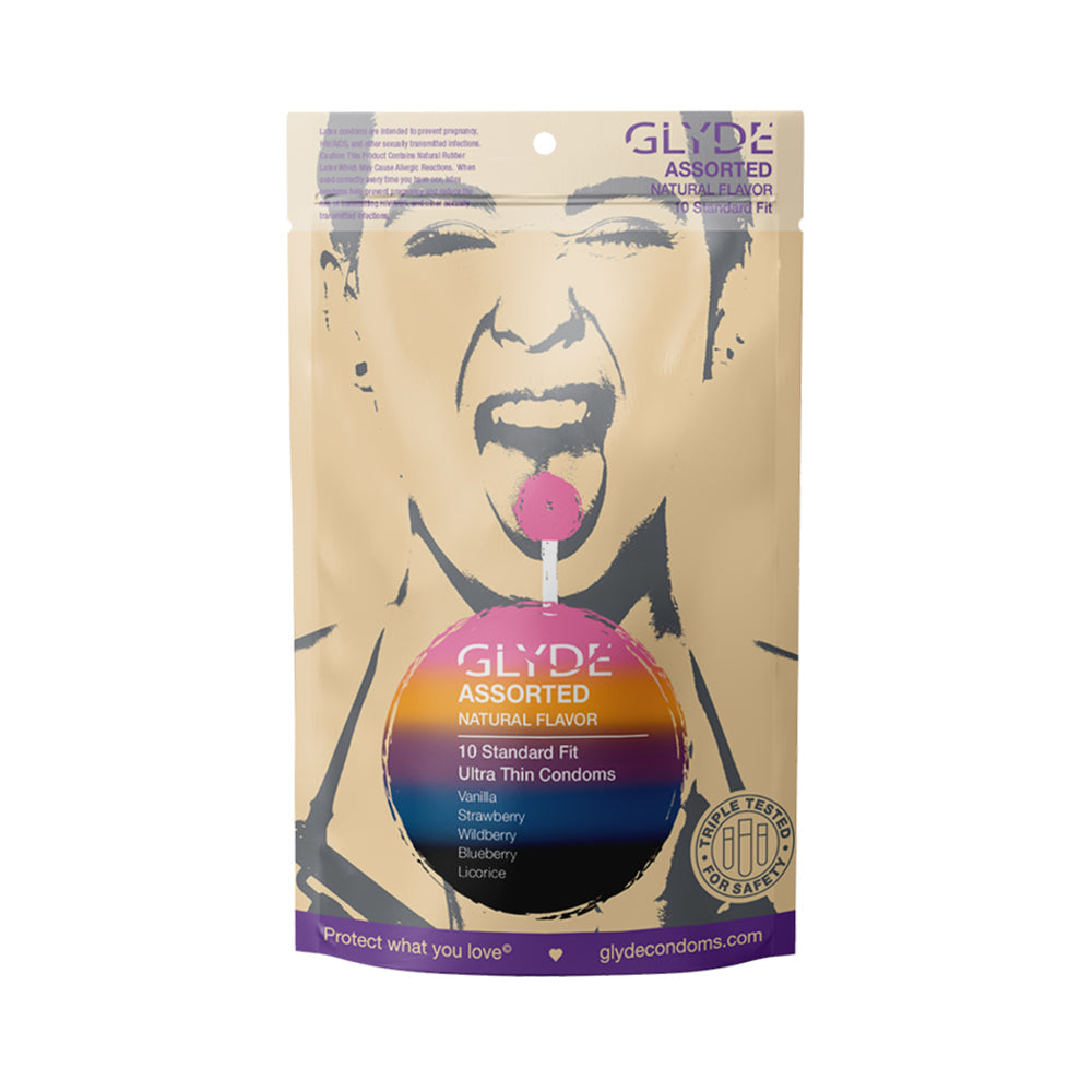 CNVNAL-73923_8f8a6c42-3762-4596-a8b8-075d7dcaa6b3 Glyde Ultra Natural Flavor Condom 10pk Asst - Image 1